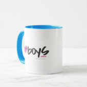 I Heart Boys Paars Mok (Voorkant links)