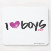 I Heart Boys Paars Muismat (Voorkant)