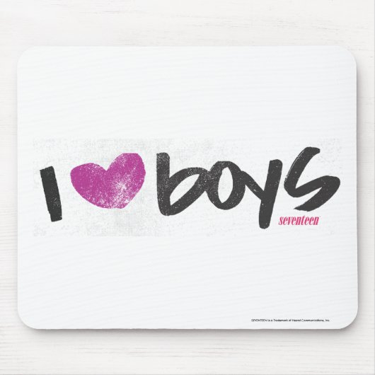 I Heart Boys Paars Muismat (Voorkant)