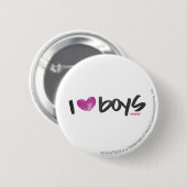 I Heart Boys Paars Ronde Button 5,7 Cm (Voorkant /achterkant)