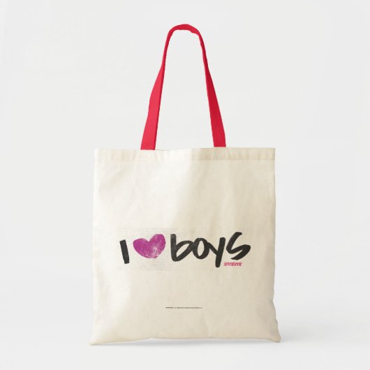 I Heart Boys Paars Tote Bag (Voorkant)