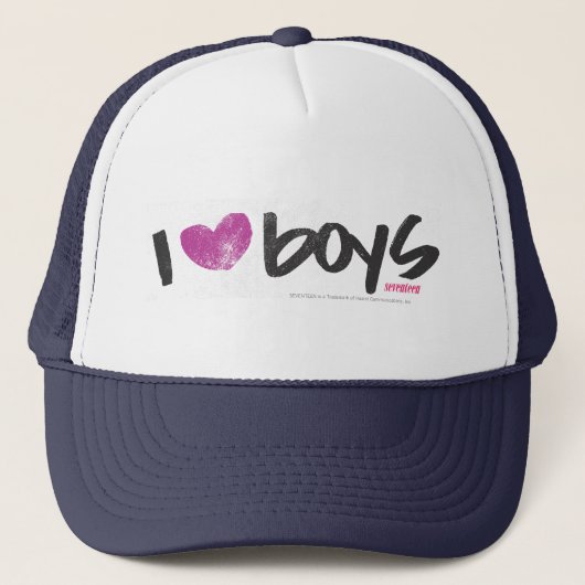 I Heart Boys Paars Trucker Pet (Voorkant)