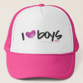 I Heart Boys Paars Trucker Pet (Voorkant)