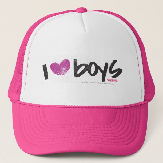 I Heart Boys Paars Trucker Pet (Voorkant)