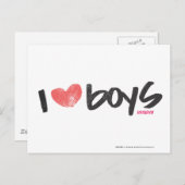 I Heart Boys roze Briefkaart (Voorkant / Achterkant)