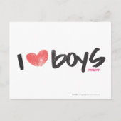 I Heart Boys roze Briefkaart (Voorkant)