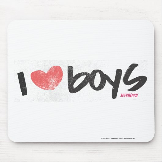 I Heart Boys roze Muismat (Voorkant)