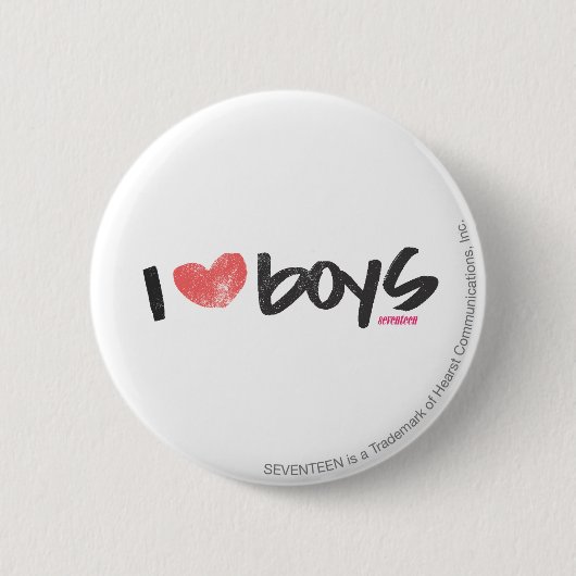 I Heart Boys roze Ronde Button 5,7 Cm (Voorkant)