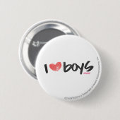 I Heart Boys roze Ronde Button 5,7 Cm (Voorkant /achterkant)