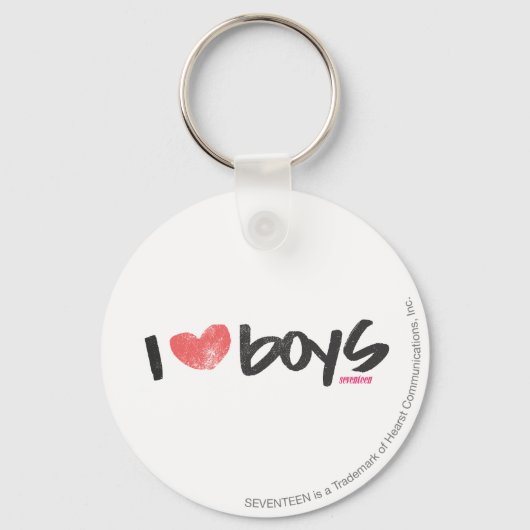 I Heart Boys roze Sleutelhanger (Voorkant)