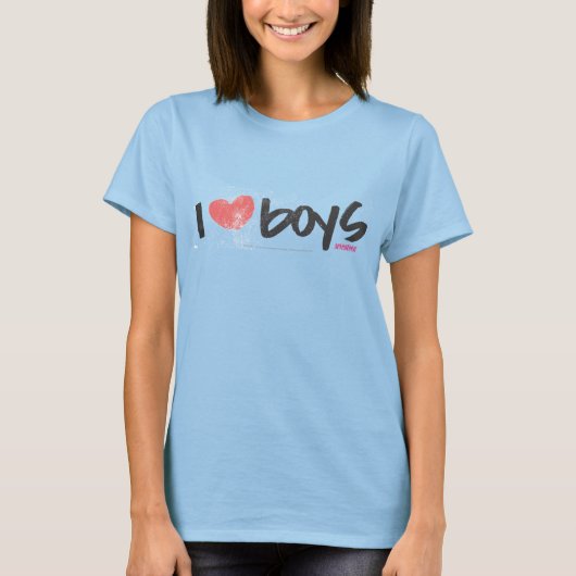 I Heart Boys roze T-shirt (Voorkant)