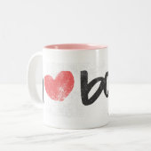 I Heart Boys roze Tweekleurige Koffiemok (Voorkant links)