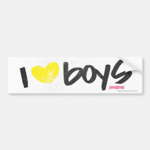 I Heart Boys Yellow Bumpersticker
