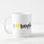 I Heart Boys Yellow Koffiemok (Links)