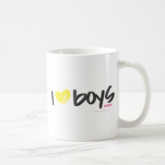 I Heart Boys Yellow Koffiemok (Rechts)