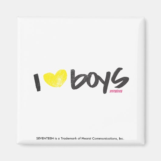 I Heart Boys Yellow Magneet (Voorkant)