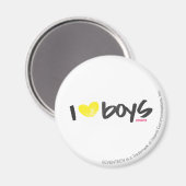 I Heart Boys Yellow Magneet (Voorkant / Achterkant)