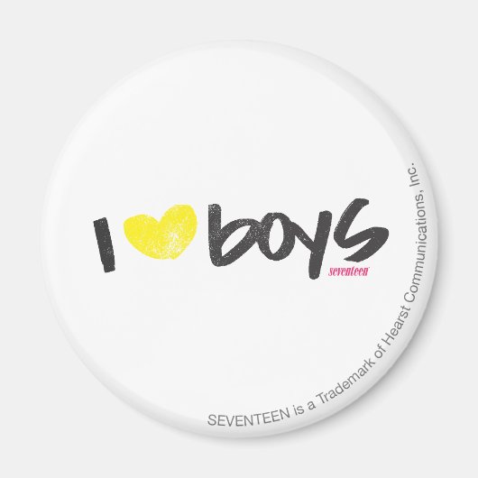 I Heart Boys Yellow Magneet (Voorkant)