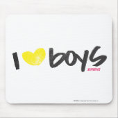 I Heart Boys Yellow Muismat (Voorkant)