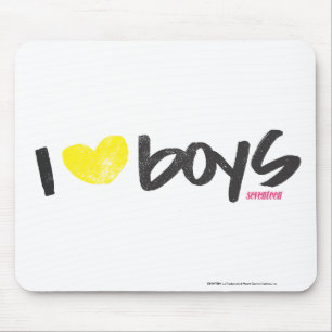 I Heart Boys Yellow Muismat