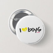 I Heart Boys Yellow Ronde Button 5,7 Cm (Voorkant /achterkant)