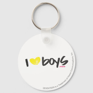 I Heart Boys Yellow Sleutelhanger