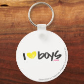 I Heart Boys Yellow Sleutelhanger (Voorkant)