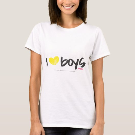 I Heart Boys Yellow T-shirt (Voorkant)
