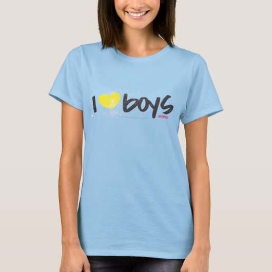 I Heart Boys Yellow T-shirt (Voorkant)