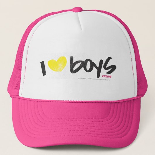 I Heart Boys Yellow Trucker Pet (Voorkant)