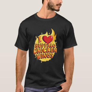 I Heart Buffalo Chicken Wings Hot Wing BBQ-saus G T-shirt