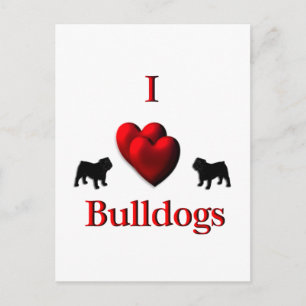 I Heart Bulldogs Briefkaart