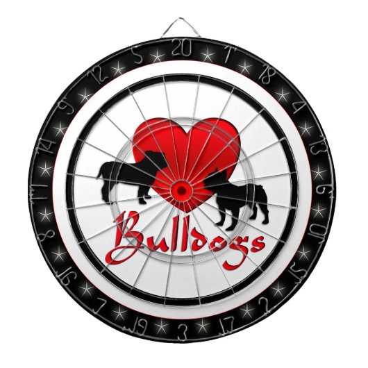 I Heart Bulldogs Regulation Dart Board Dartbord (Voorkant)