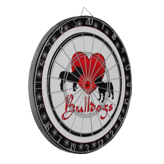 I Heart Bulldogs Regulation Dart Board Dartbord (Voorkant Links)