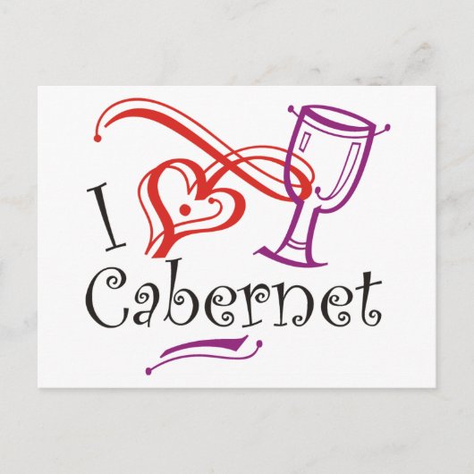 I Heart Cabernet Briefkaart (Voorkant)