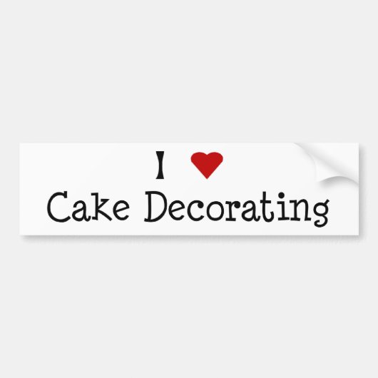 I Heart Cake Decorating Bumpersticker (Voorkant)