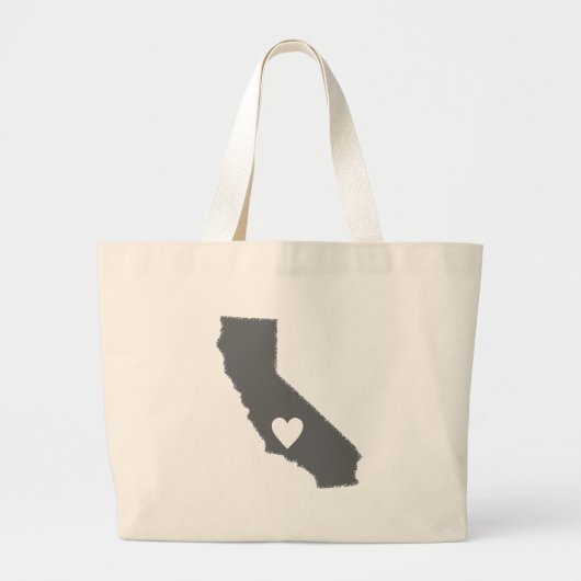 I Heart California Grunge look Outline State Love Grote Tote Bag (Voorkant)