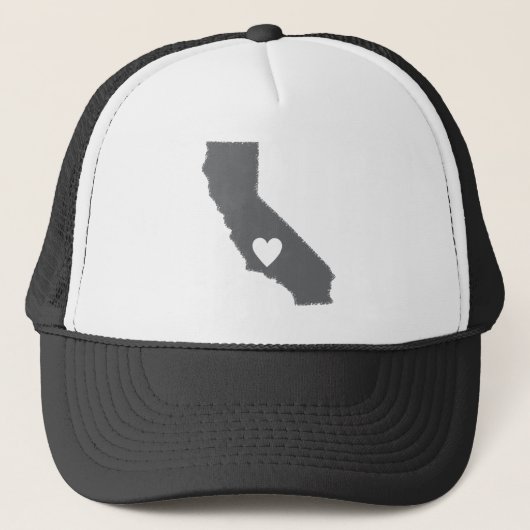 I Heart California Grunge look Outline State Love Trucker Pet (Voorkant)