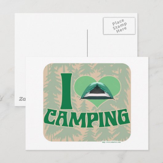 I Heart Camping Briefkaart (Voorkant / Achterkant)