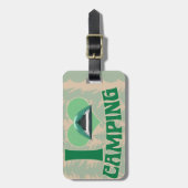 I Heart Camping Fun Tent Cartoon Art Bagagelabel (Voorkant verticaal)