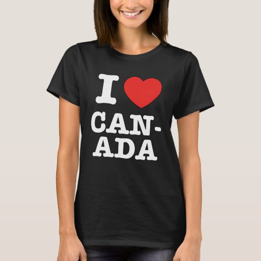 I Heart Canada Canadians Love T-shirt (Voorkant)