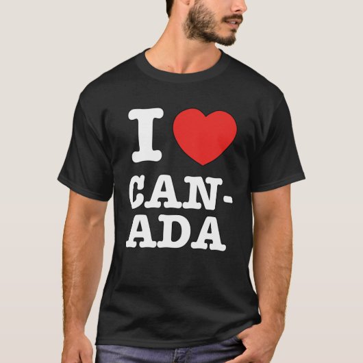 I Heart Canada Canadians Love T-shirt (Voorkant)