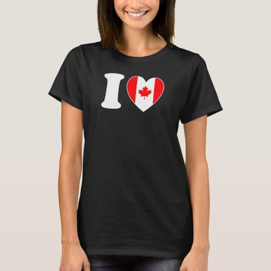 I Heart Canada  Fun Canadian Flag Canada Day T-shirt (Voorkant)