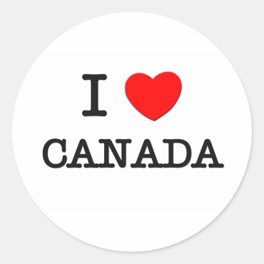 I HEART CANADA RONDE STICKER (Voorkant)