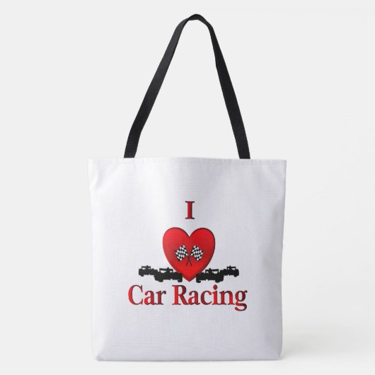 I Heart Car Racing Canvas tas (Voorkant)