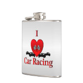 I Heart Car Racing Silver Heupfles (Links)