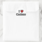 I Heart Casinos Ronde Sticker (Tas)