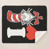 I Heart Cat in de Hoed Sherpa Deken (Voorkant (horizontaal))