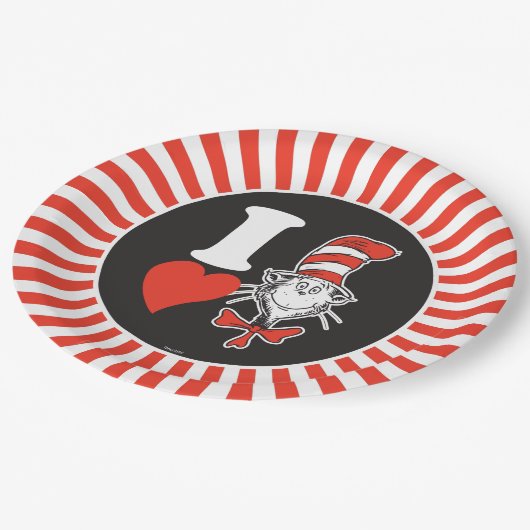 I Heart Cat in het Pet Papieren Bordje (Gekanteld)