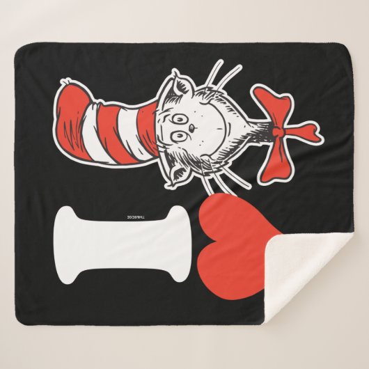 I Heart Cat in het Pet Sherpa Deken (Voorkant (horizontaal))